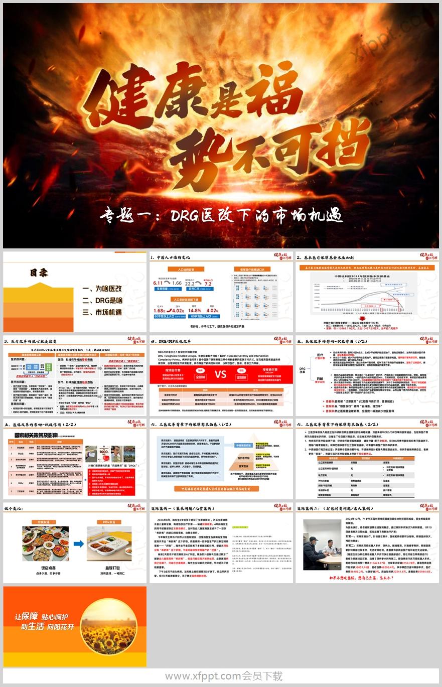 DRG医保改革影响机遇需求拓展实际案例14页（含演讲稿）