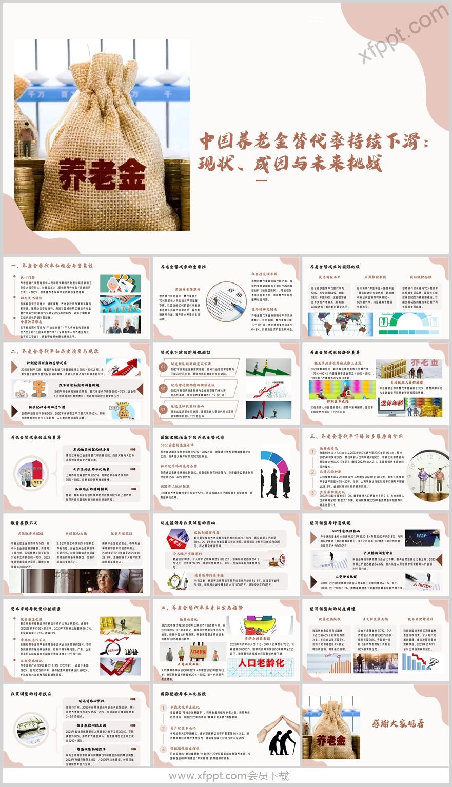中国养老金替代率持续下滑现状与未来挑战19页（含演讲稿）