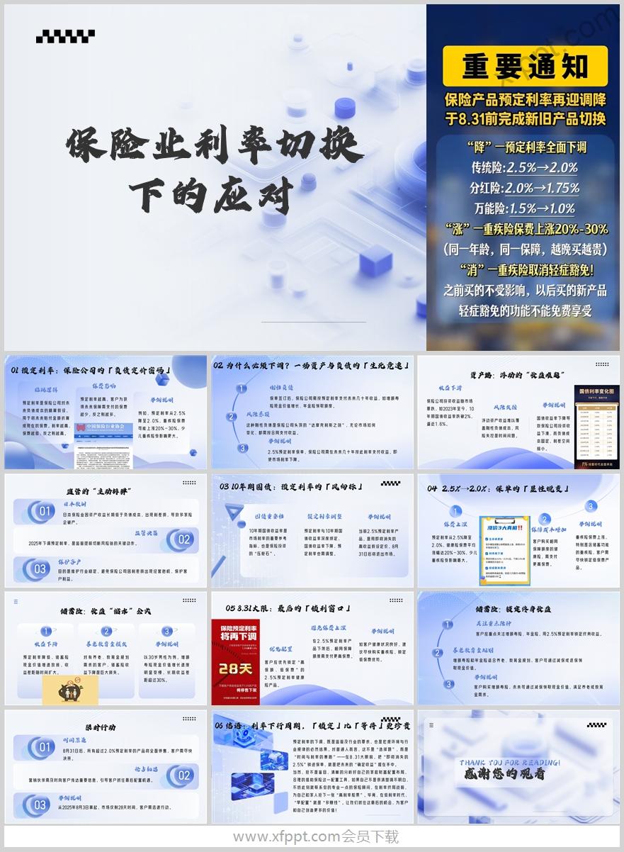 831大限保险业利率切换下应对13页（含演讲稿）