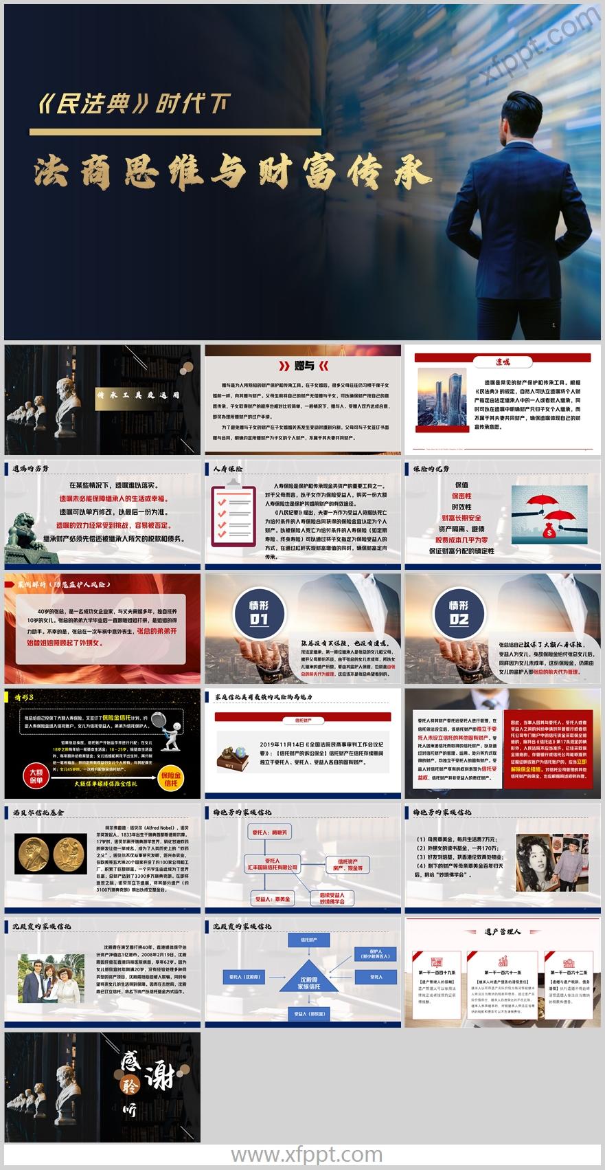法商思维财富传承工具运用保险优势案例演示19页