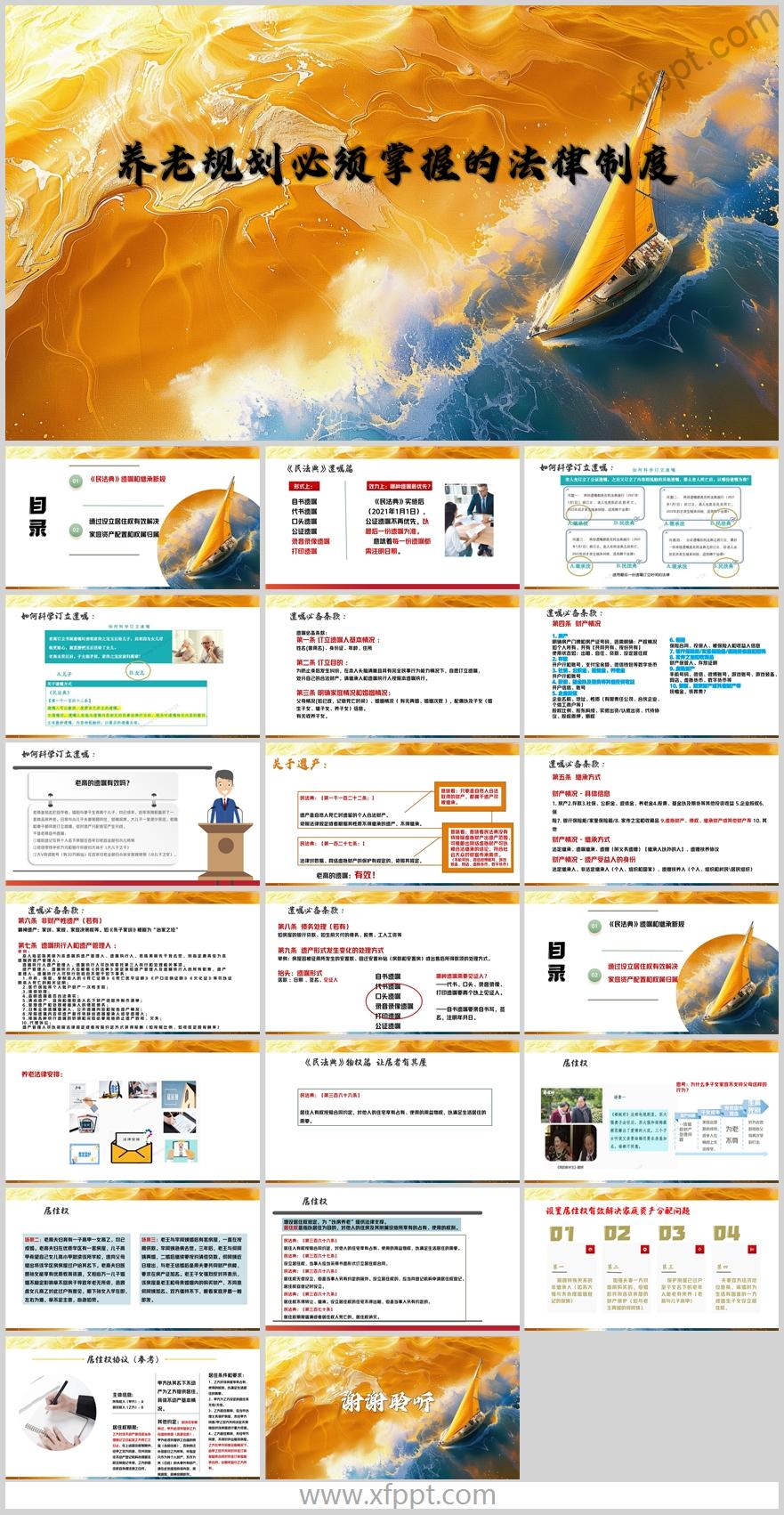 养老规划法律制度遗嘱和继承新规居住权21页（含演讲稿）