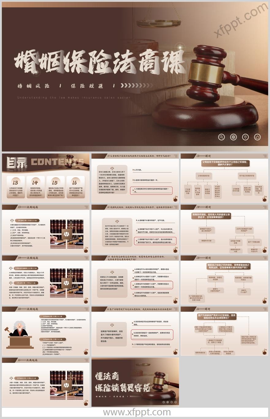 保险婚姻法父母给孩子自己法典案例解析15页（含演讲稿）